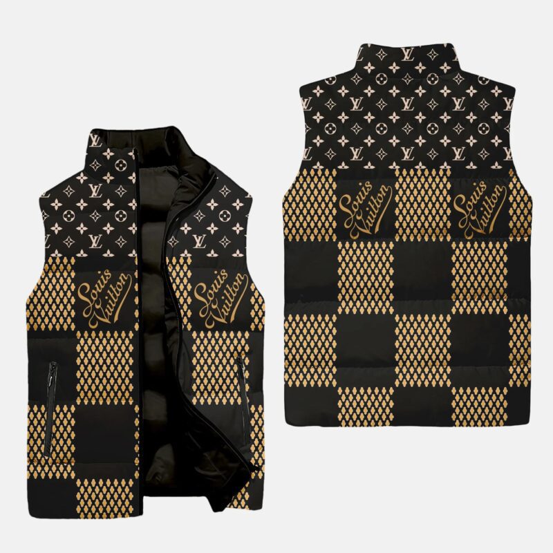 Louis Vuitton Brown Monogram Luxury Brand 3D Sleeveless Down Jacket