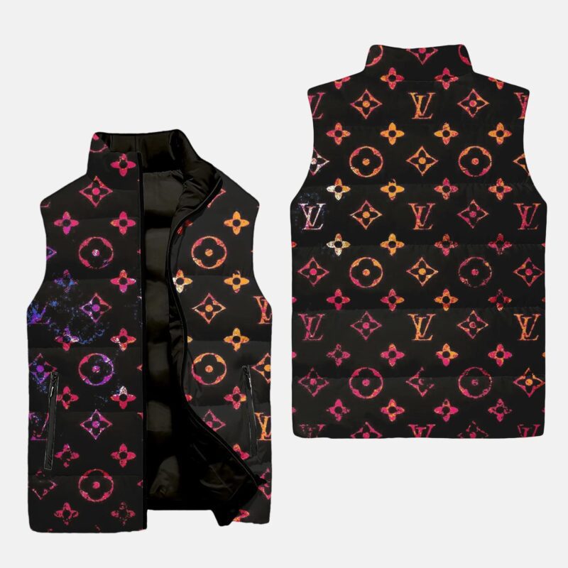 Louis Vuitton Monogam Luxury Brand 3D Sleeveless Down Jacket