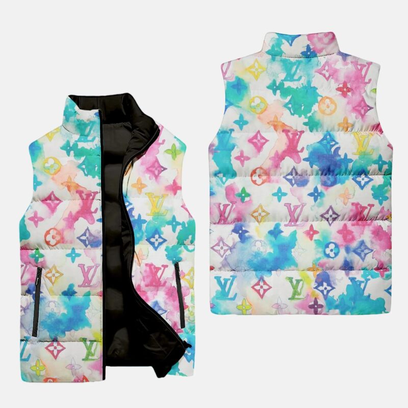 Louis Vuitton Water Color Luxury Brand 3D Sleeveless Down Jacket