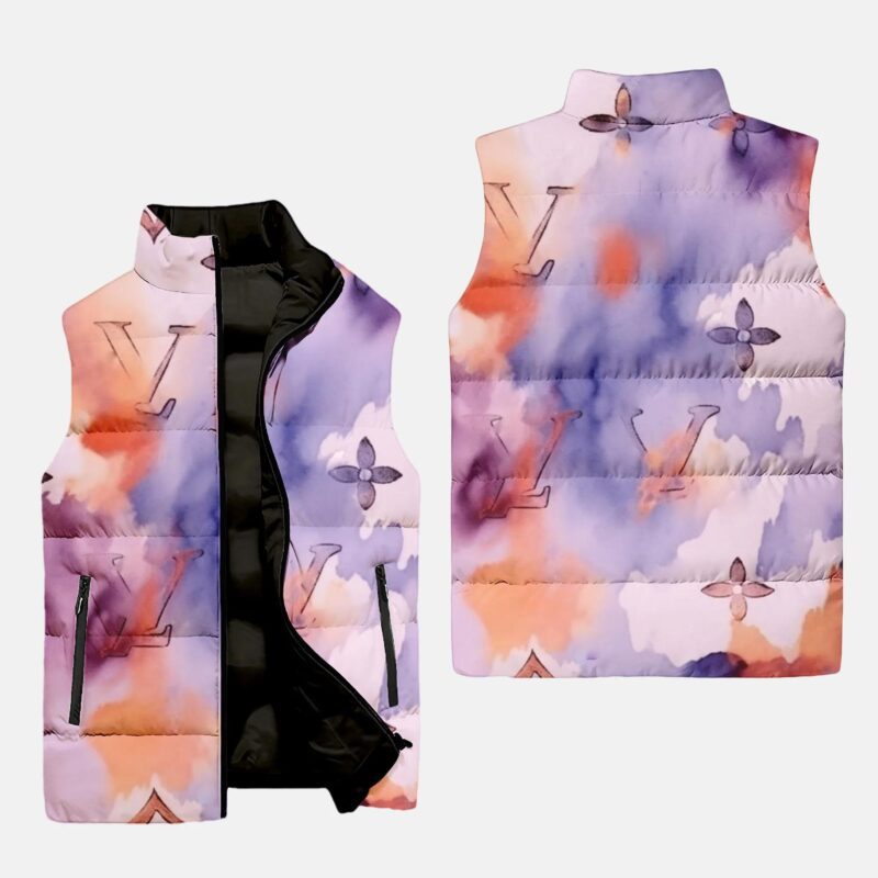Louis Vuitton Water Color Type 2  Luxury Brand 3D Sleeveless Down Jacket