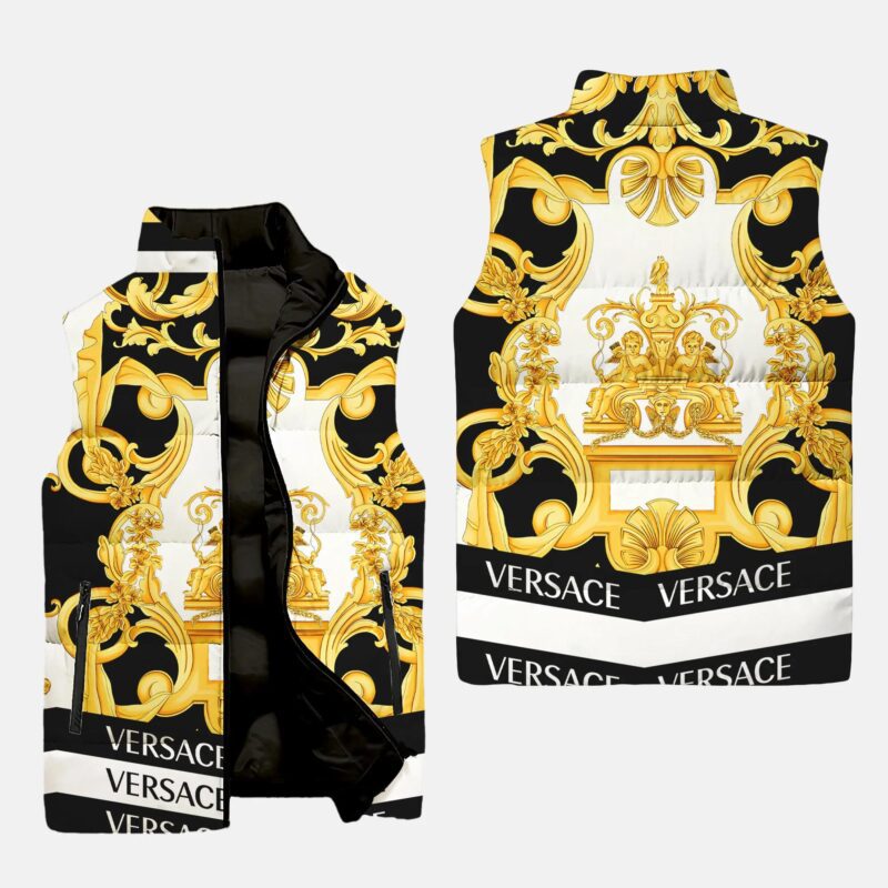 Versace Golden Luxury Brand Premium Fashion 3D Sleeveless Down Jacket