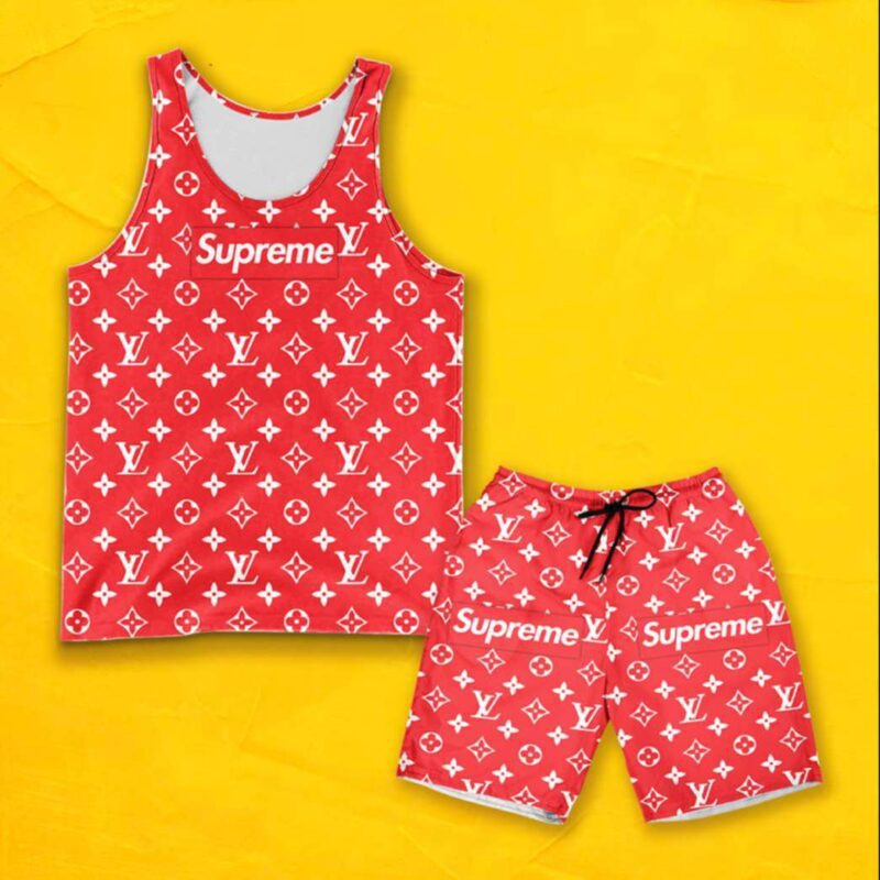 LV Luxury Combo Tank Top Shorts Set Outfit Summer CTS1005