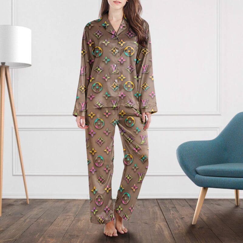 LV Monogram Long Satin Pajama Set PJS1003