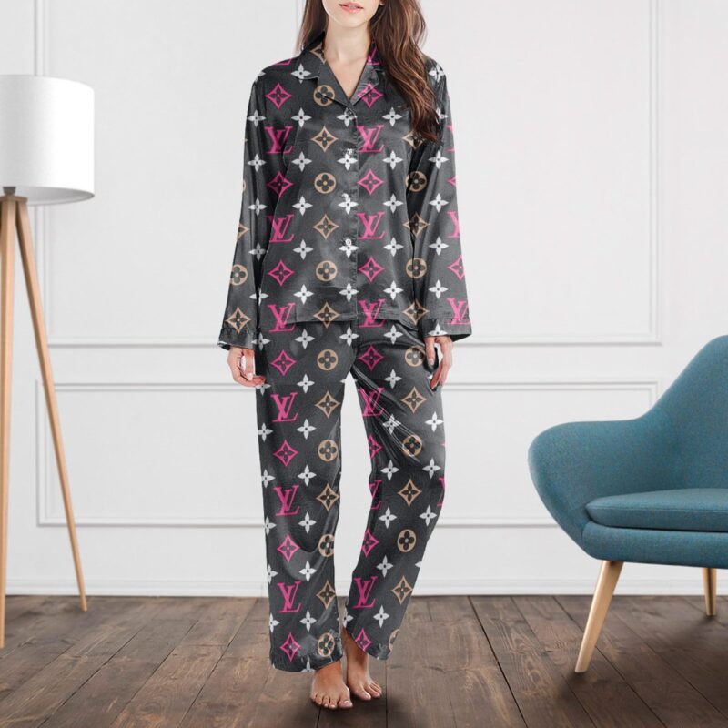 LV Monogram Long Satin Pajama Set PJS1006