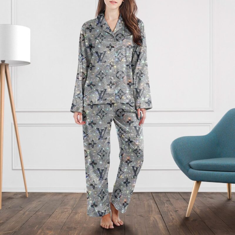 LV Monogram Long Satin Pajama Set PJS1008