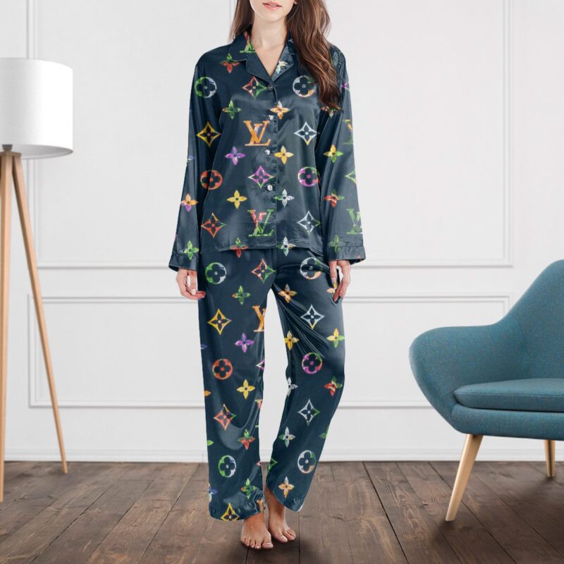 LV Monogram Long Satin Pajama Set PJS1012