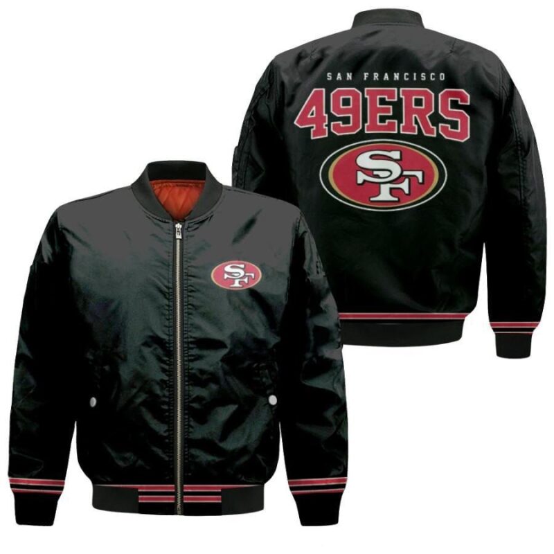 San Francisco 49ers NFL American Football Logo Team Black Gift For 49ers Fans Bomber Jacket BJ03946