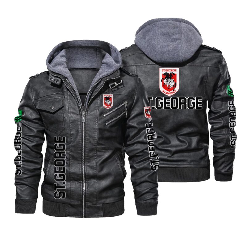 St. George Illawarra Dragons logo Leather Jacket LJ0210