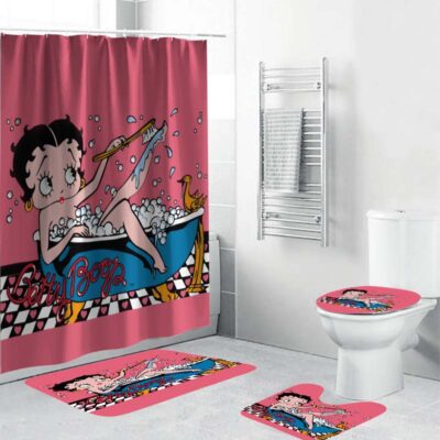 Betty Boop Sexy Women Shower Curtain Sets With Non - Slip Rug, Shower Curtain Set BRS343