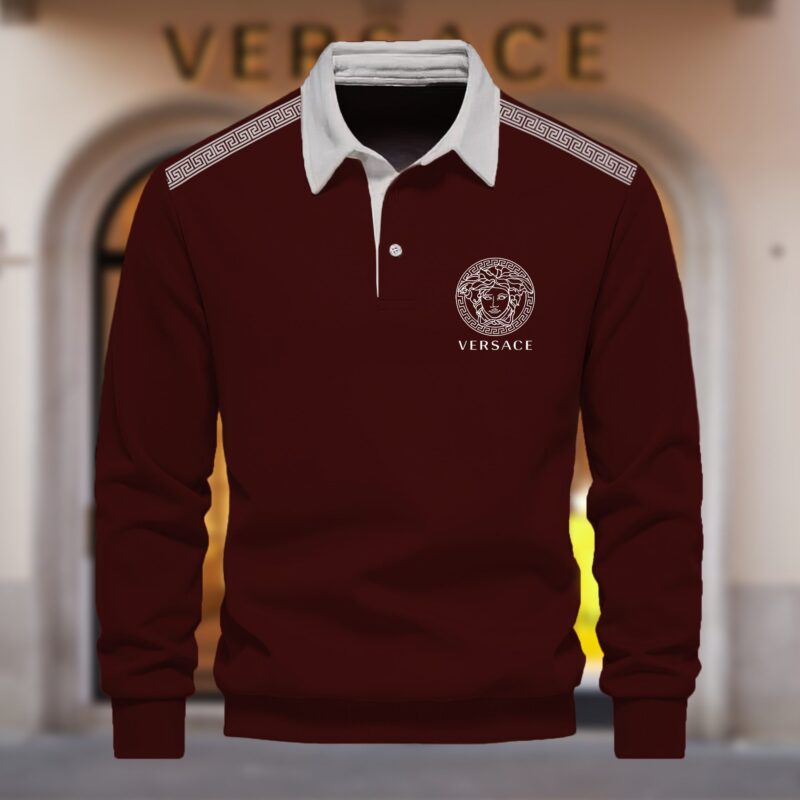 Premium 2024 Luxury Versace Polo Sweatshirt Collar Sweatshirt CPLS1076