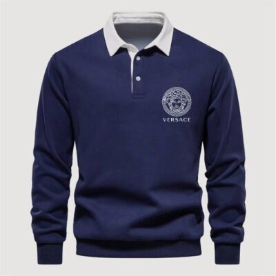 Premium 2024 Luxury Versace Polo Sweatshirt Collar Sweatshirt CPLS1084