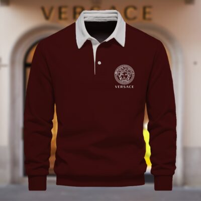 Premium 2024 Luxury Versace Polo Sweatshirt Collar Sweatshirt CPLS1087