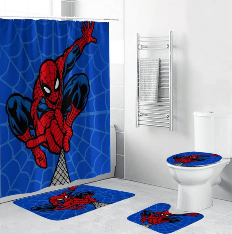 Spiderman Marvel Bathroom Set Pcs Shower Curtain BRS546
