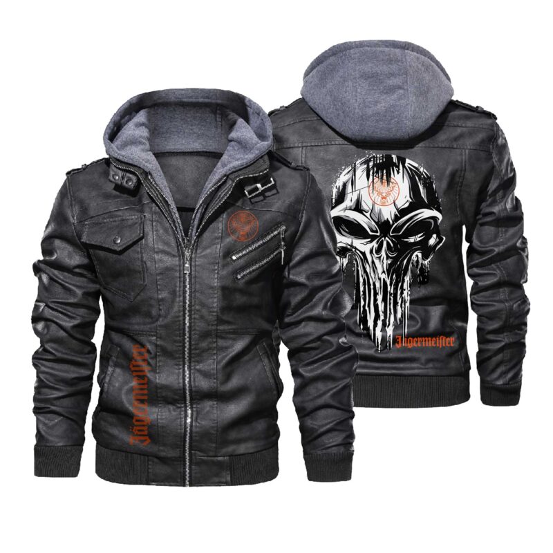 Jagermeister Punisher Skull Leather Jacket LJ1497