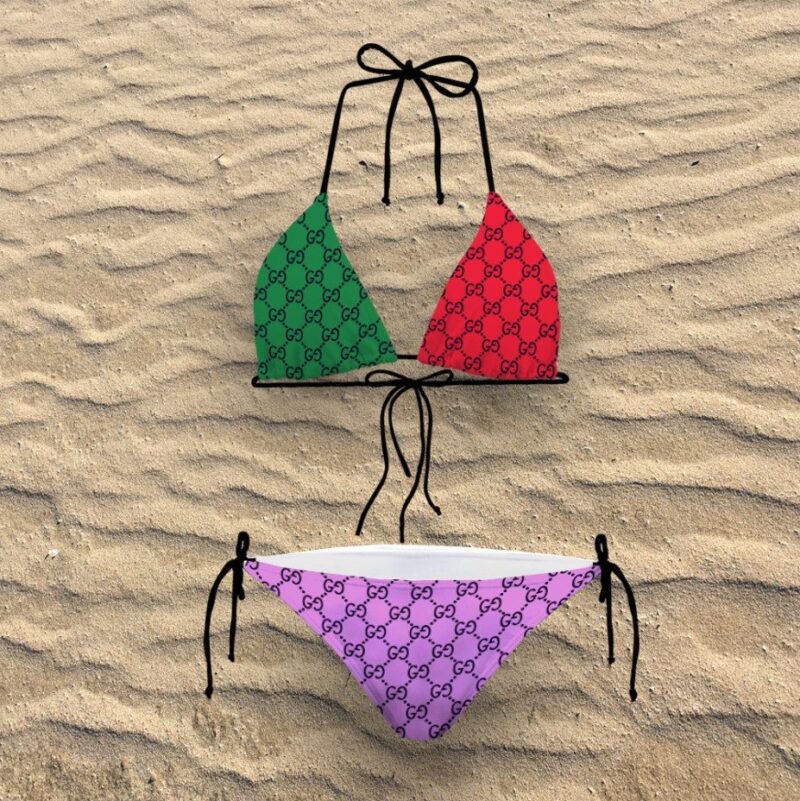 Gucci Red Green Luxury 2-Piece Bikini Set 2023-24 Trending BKN1042