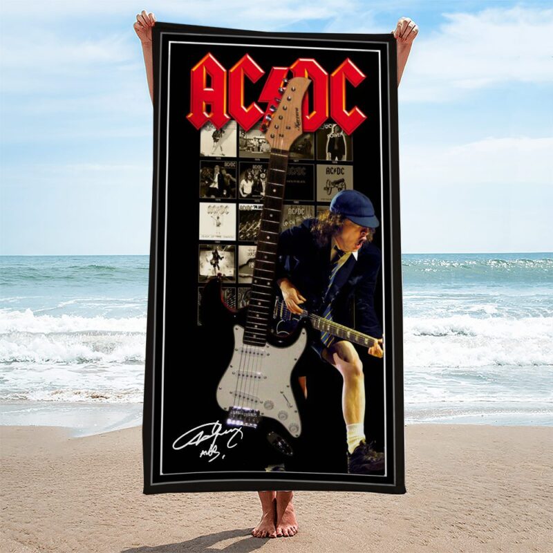 AC/DC x Angus Young Rectangle Beach Towel WBT1041