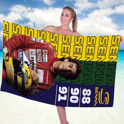 Ayrton Senna Rectangle Beach Towel WBT1040 1