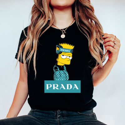 Bart Simpson Prada Unisex T Shirt Cotton Tee TAT14287 5