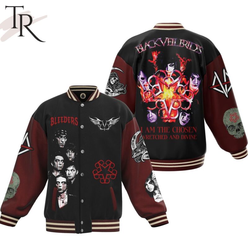 Bleeders Black Veil Brides I Am The Chosen Wretched And Divine Baseball Jacket TBJ1012