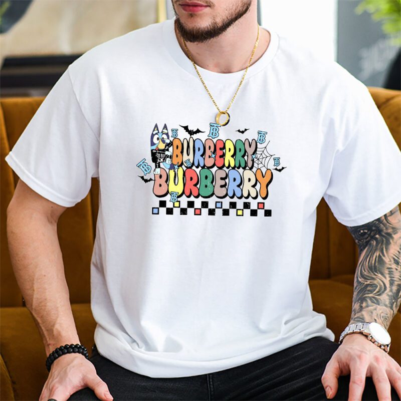 Bluey Happy Halloween Burberry Unisex T Shirt Cotton Tee TAT9241 1