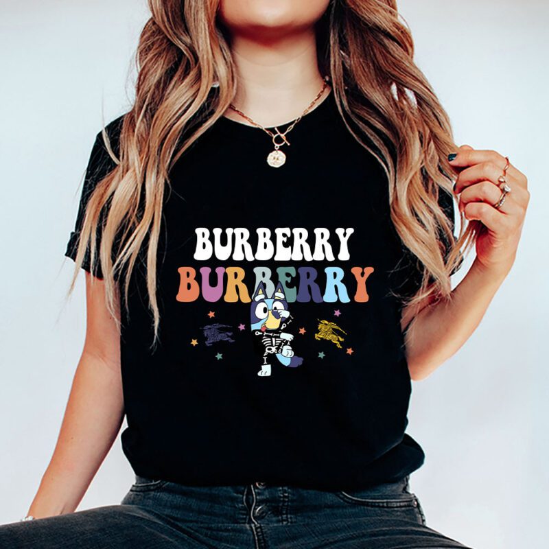 Bluey Happy Halloween Burberry Unisex T Shirt Cotton Tee TAT9242 5