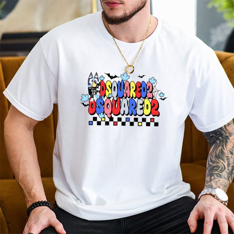 Bluey Happy Halloween Dsquared2 Unisex T Shirt Cotton Tee TAT9253 1