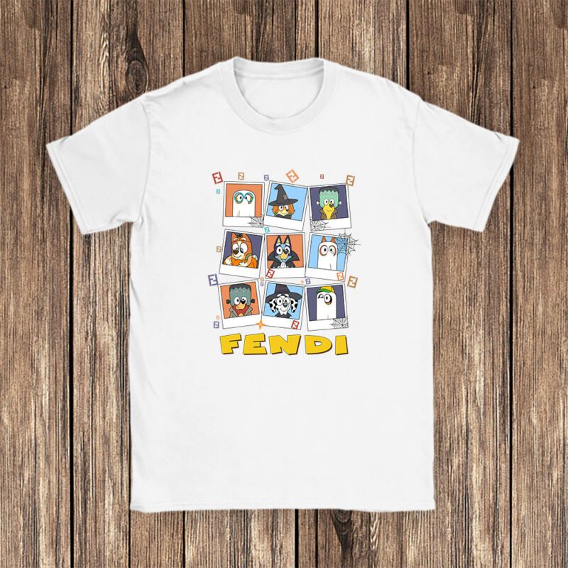 Bluey Happy Halloween Fendi Unisex T Shirt Cotton Tee TAT9256 1
