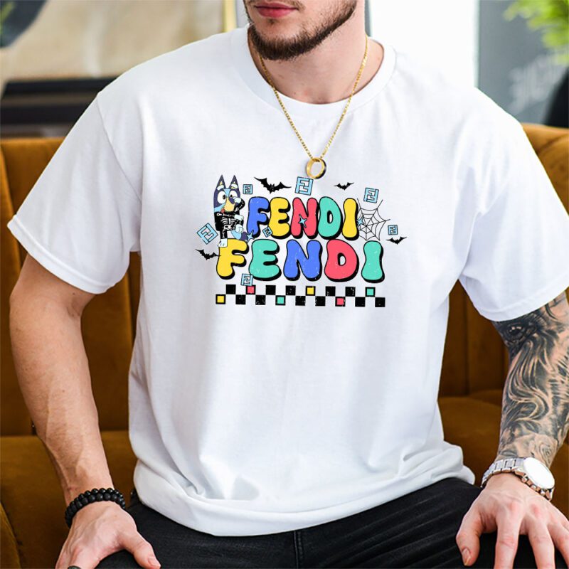 Bluey Happy Halloween Fendi Unisex T Shirt Cotton Tee TAT9257 1