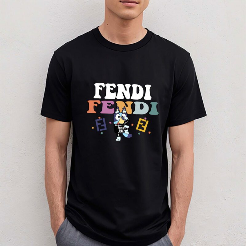 Bluey Happy Halloween Fendi Unisex T Shirt Cotton Tee TAT9258 4