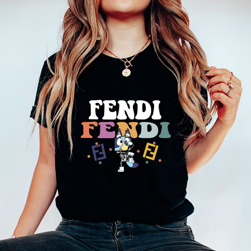 Bluey Happy Halloween Fendi Unisex T Shirt Cotton Tee TAT9258 5