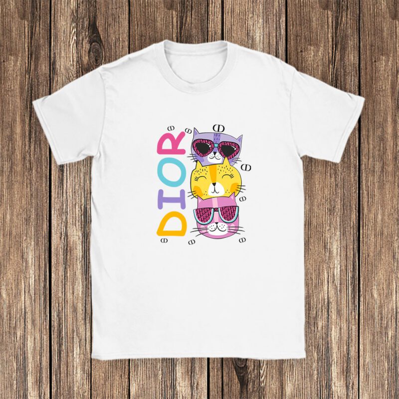 Cartoon Cats In Glasses Fruits Dior Unisex T Shirt TAT5425 1
