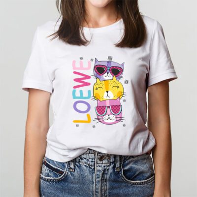 Cartoon Cats In Glasses Fruits Loewe Brand Unisex T-Shirt Cotton Tee TAT6244 2 Cartoon Cats In Glasses Fruits Loewe Brand Unisex T Shirt Cotton Tee TAT6244 2
