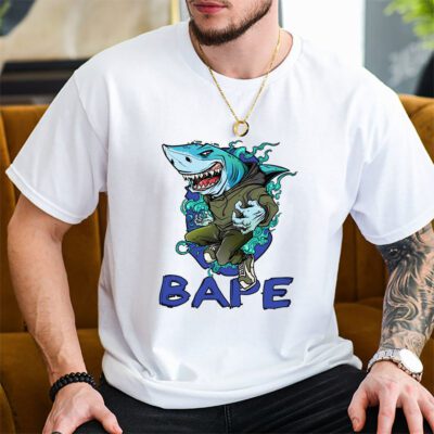 Cartoon Shark Bape Unisex T-Shirt TAT5467 2 Cartoon Shark Bape Unisex T Shirt TAT5467 2