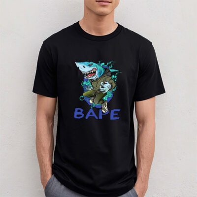Cartoon Shark Bape Unisex T-Shirt TAT5467 4 Cartoon Shark Bape Unisex T Shirt TAT5467 4