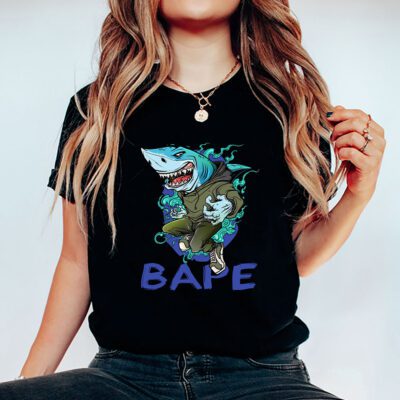 Cartoon Shark Bape Unisex T-Shirt TAT5467 5 Cartoon Shark Bape Unisex T Shirt TAT5467 5