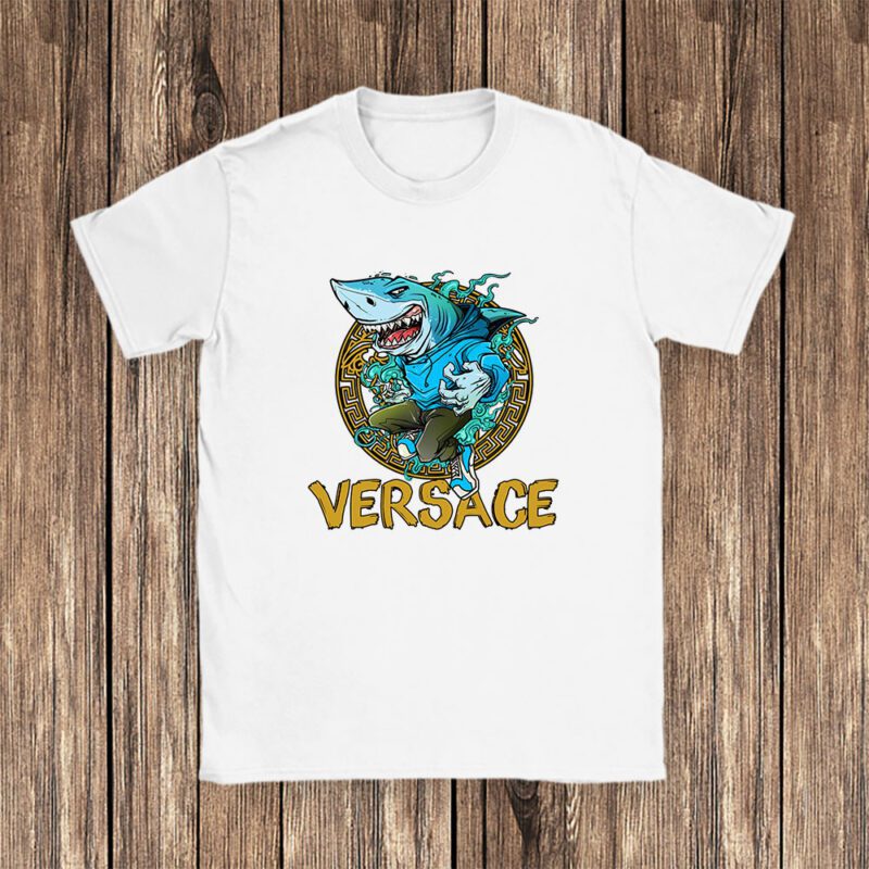 Cartoon Shark Versace Unisex T Shirt TAT5479 1