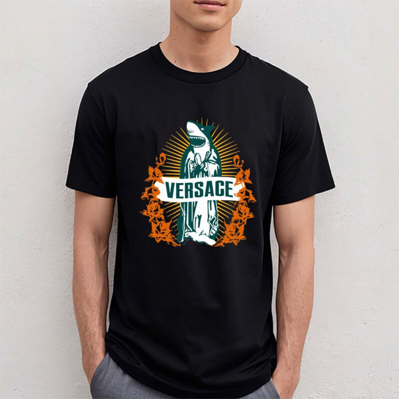 Cartoon Shark Versace Unisex T Shirt TAT5480 4