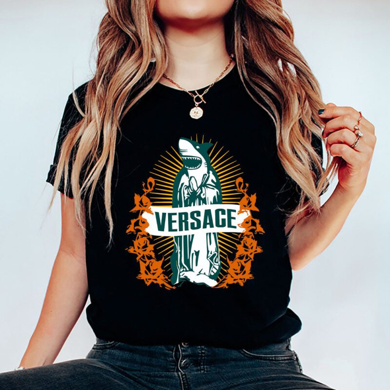 Cartoon Shark Versace Unisex T Shirt TAT5480 5