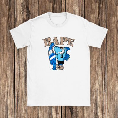 Cartoon Shark With Surfboard Bape Unisex T Shirt TAT5483 1
