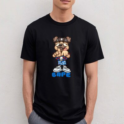Cholo Pug Dog Making The Los Angeles Hand Sign Bape Brand Unisex T Shirt Cotton Tee TAT6248 4