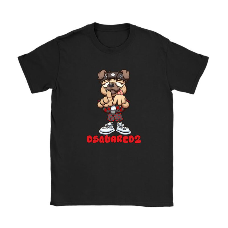 Cholo Pug Dog Making The Los Angeles Hand Sign Dsquared2 Brand Unisex T-Shirt Cotton Tee TAT6250