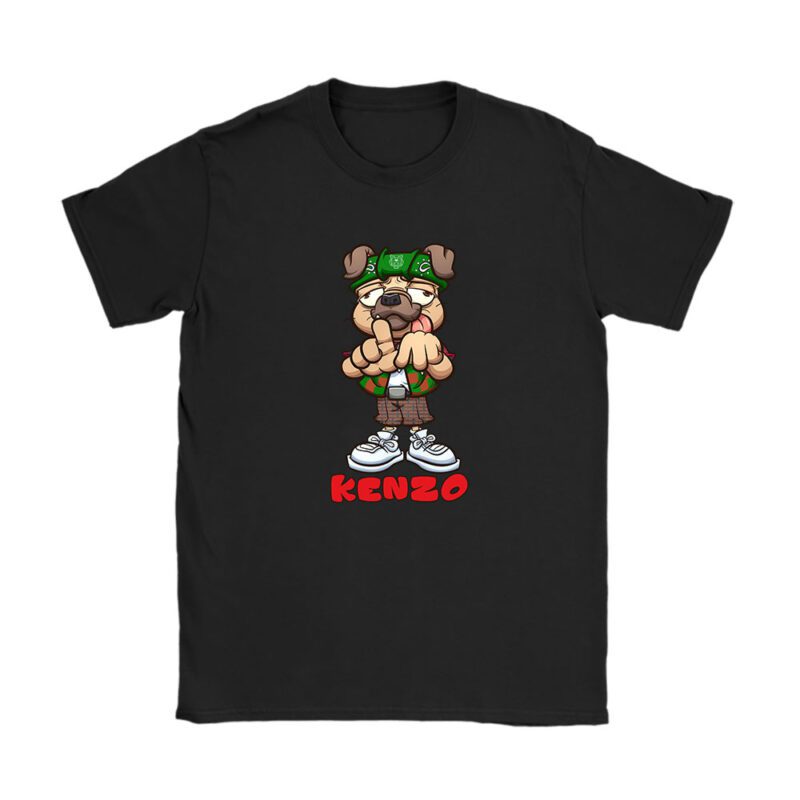 Cholo Pug Dog Making The Los Angeles Hand Sign Kenzo Brand Unisex T-Shirt Cotton Tee TAT6252