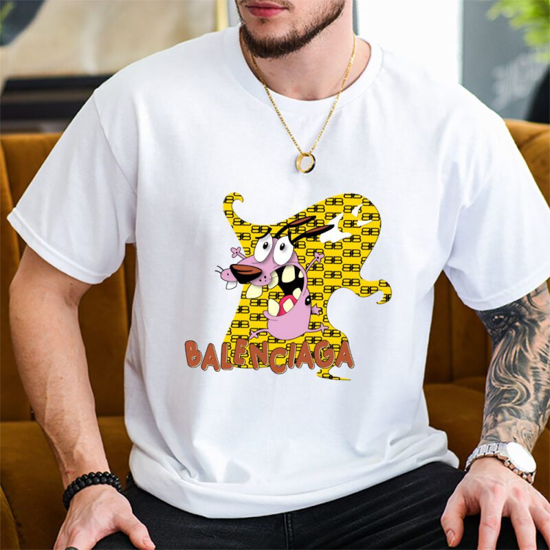 Courage The Cowardly Dog Balenciaga Unisex T Shirt Cotton Tee TAT7004 2