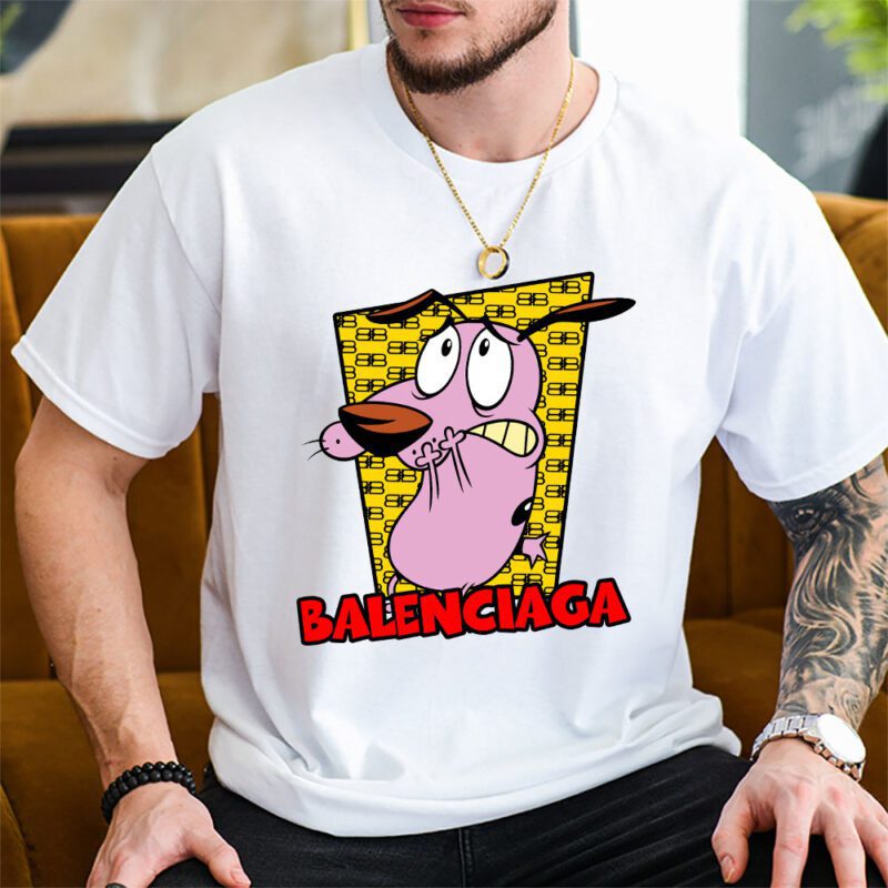 Courage The Cowardly Dog Balenciaga Unisex T Shirt Cotton Tee TAT7006 2