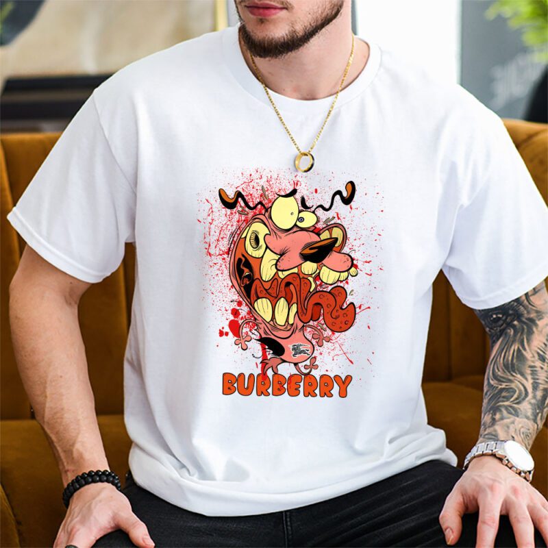 Courage The Cowardly Dog Burberry Unisex T Shirt Cotton Tee TAT7001 2