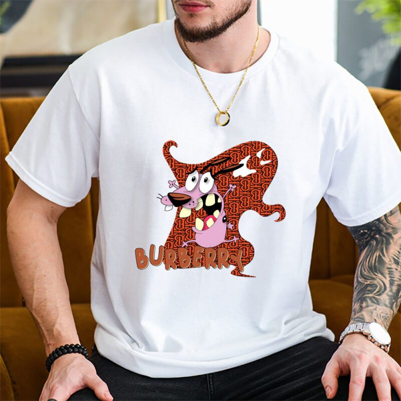 Courage The Cowardly Dog Burberry Unisex T Shirt Cotton Tee TAT7003 2