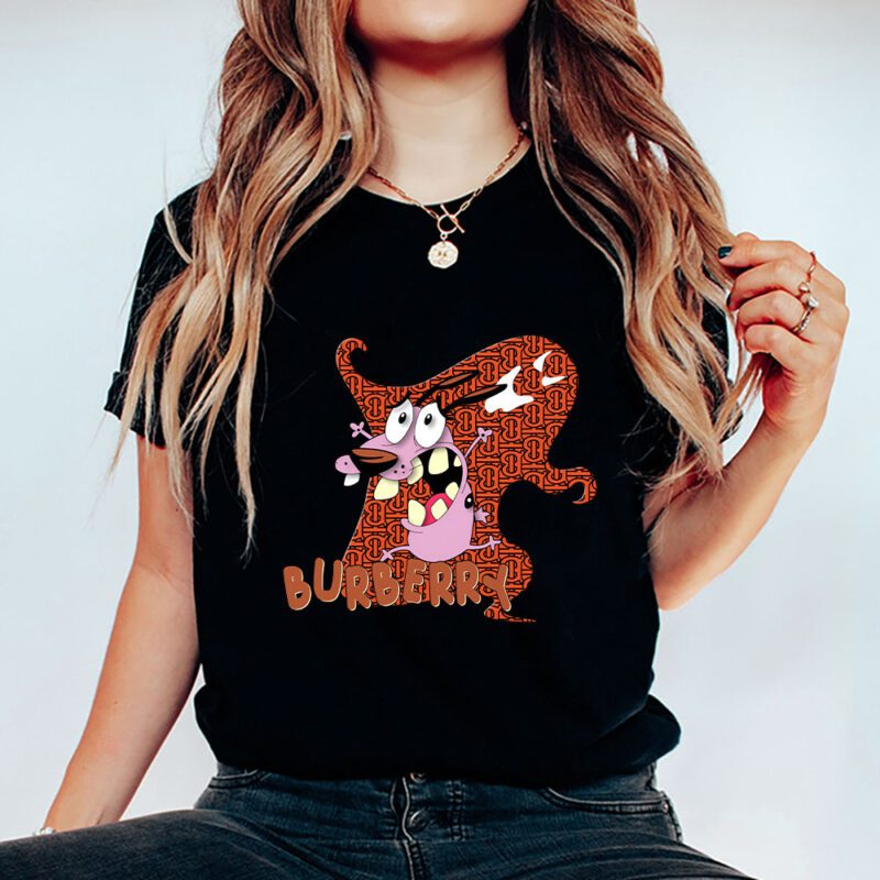 Courage The Cowardly Dog Burberry Unisex T Shirt Cotton Tee TAT7003 5