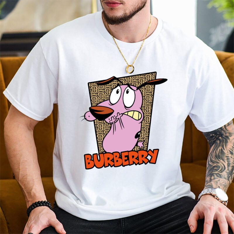 Courage The Cowardly Dog Burberry Unisex T Shirt Cotton Tee TAT7005 2