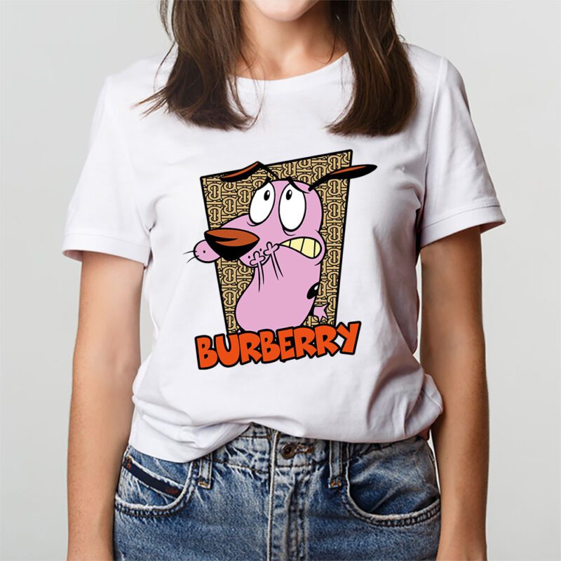 Courage The Cowardly Dog Burberry Unisex T Shirt Cotton Tee TAT7005 3