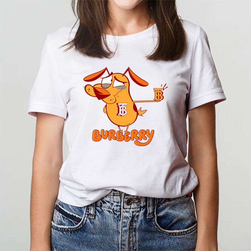 Courage The Cowardly Dog Burberry Unisex T Shirt Cotton Tee TAT7007 3